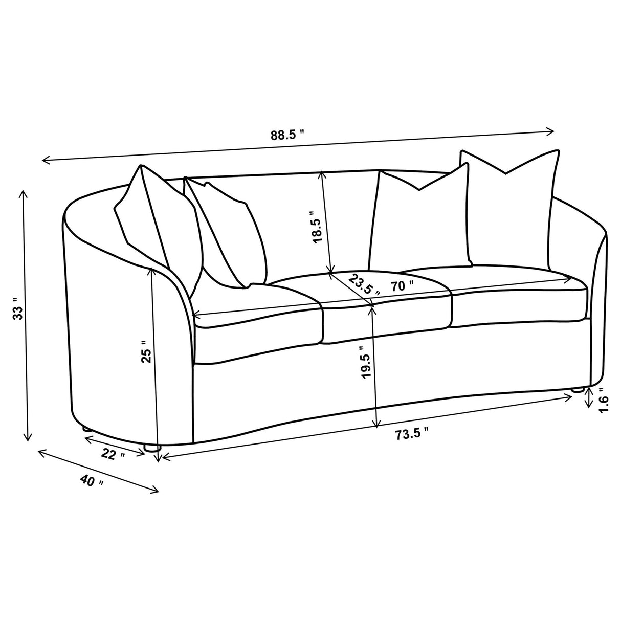 Rory - Sloped Arms Living Room Set