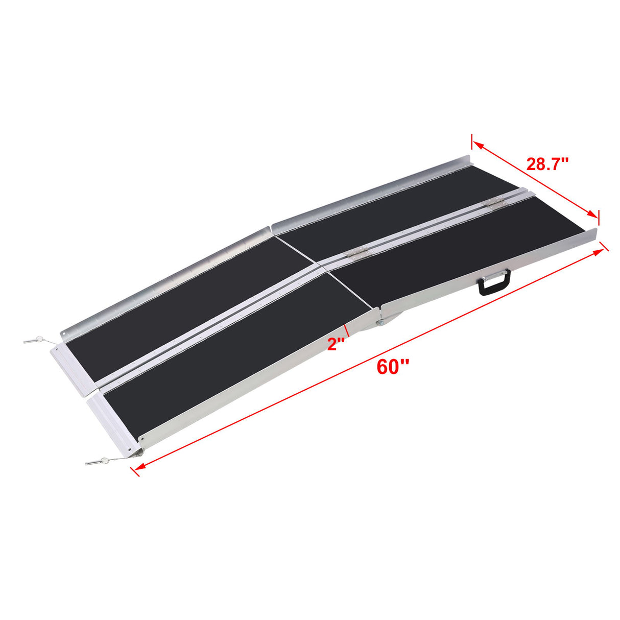Portable And Foldable Wheelchair Ramp With Non Skid Surface