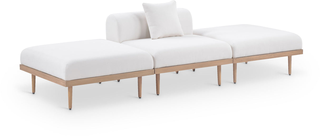 Laguna - 3 Piece Resilient Water Resistant Fabric Outdoor Patio Armless Modular Sofa