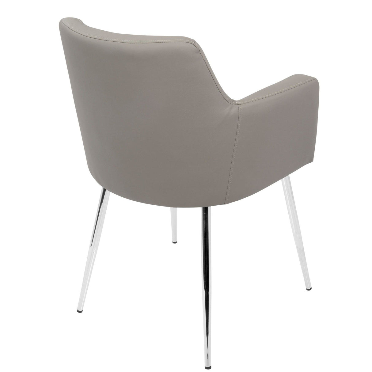 Andrew - Contemporary Dining / Accent Chair (Set of 2) - Chrome And Gray Faux Leather