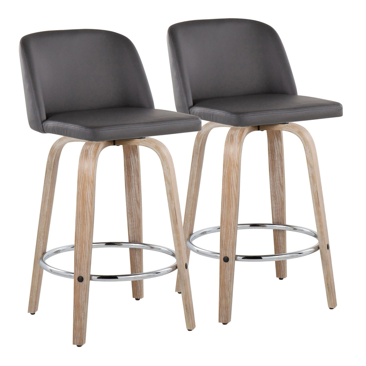 Toriano - 26" Fixed-Height Counter Stool (Set of 2) - Dark Gray