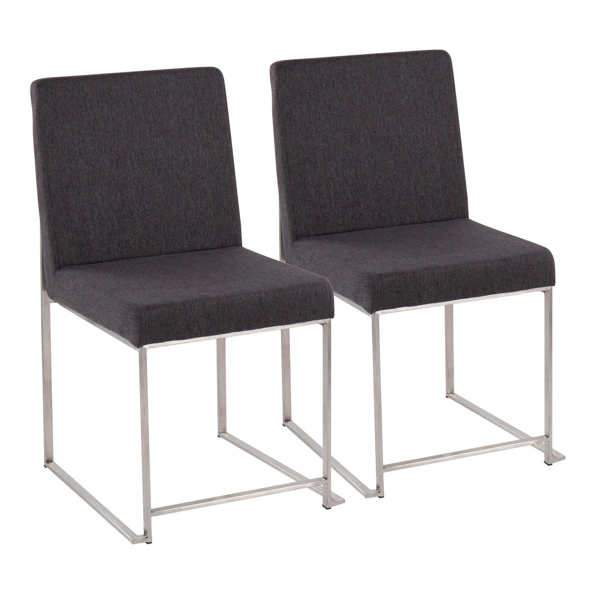 Fuji - High Back Dining Chair - Stainless Steel (Set of 2)