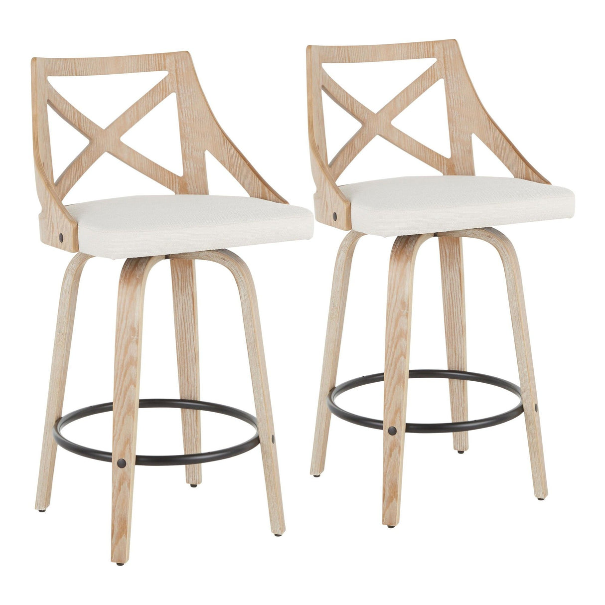 Charlotte - 26" Fixed-Height Counter Stool (Set of 2) - Black