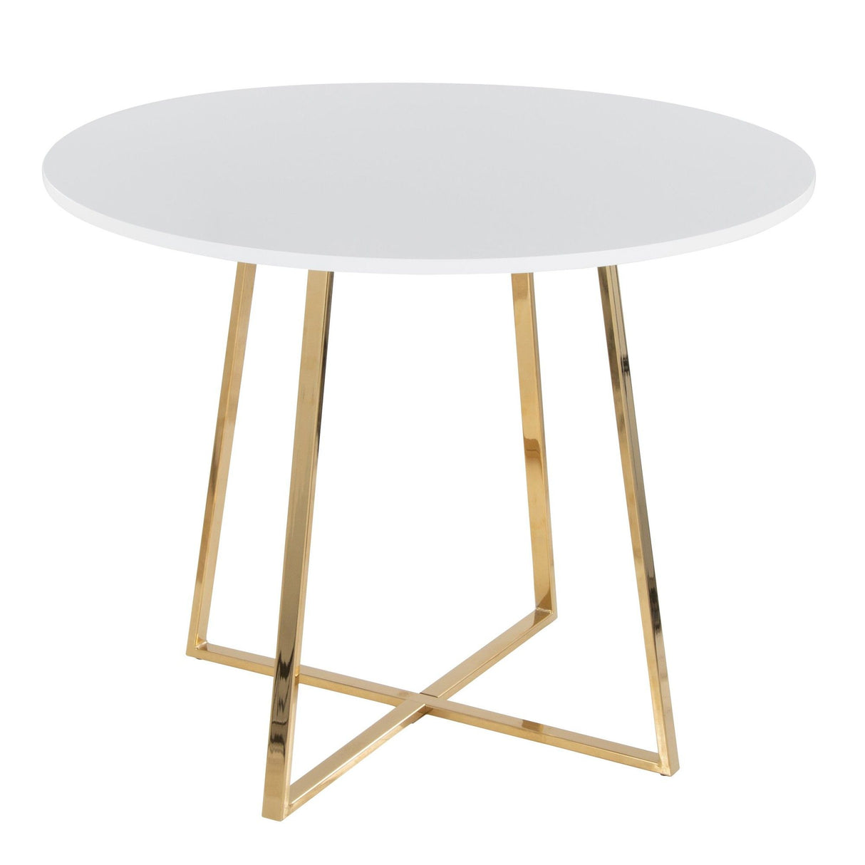Cosmo - Dining Table - Gold Metal And White