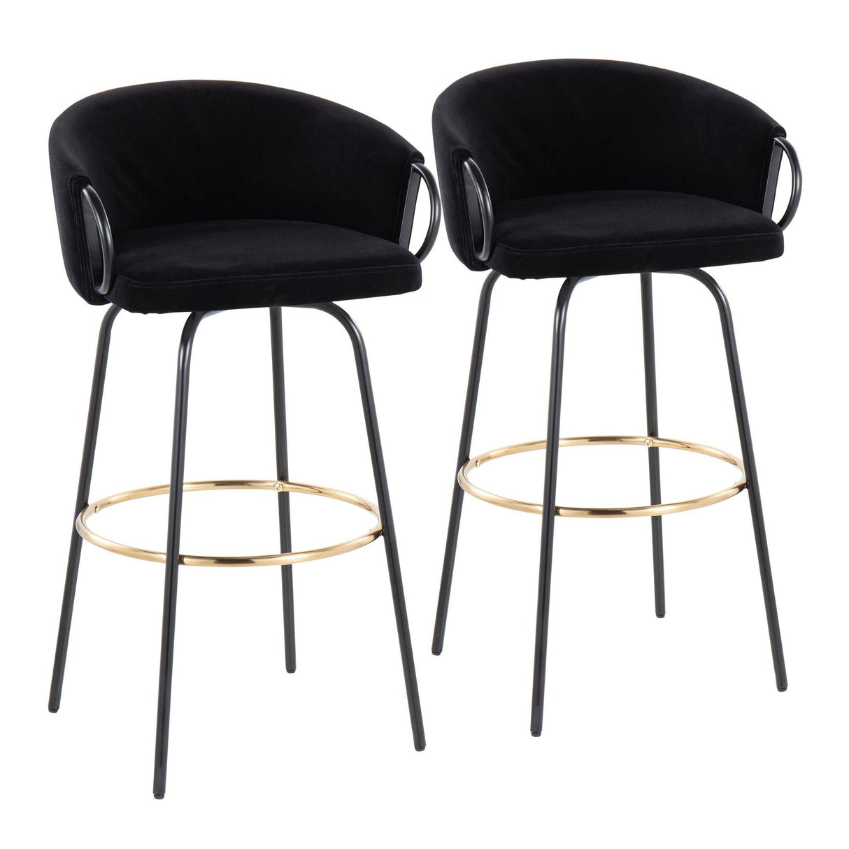 Claire - 30" Fixed-Height Barstool (Set of 2) - Black Base