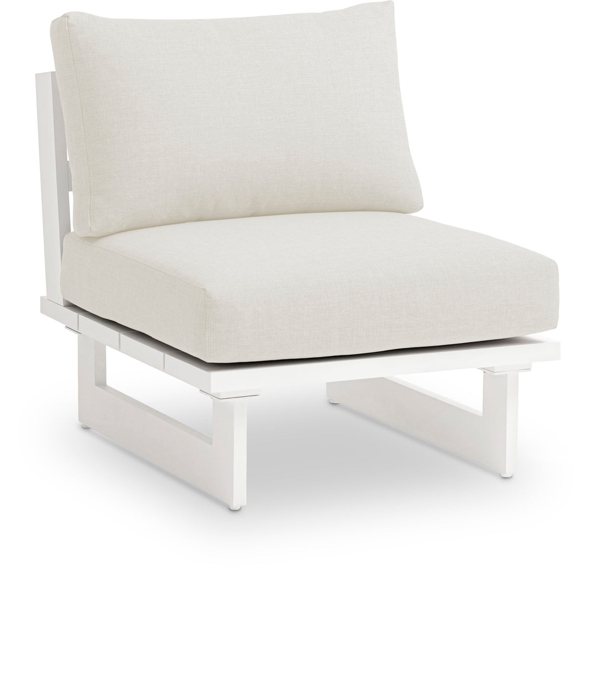 Maldives - Water Resistant Outdoor Patio Armless Chair With White Frame