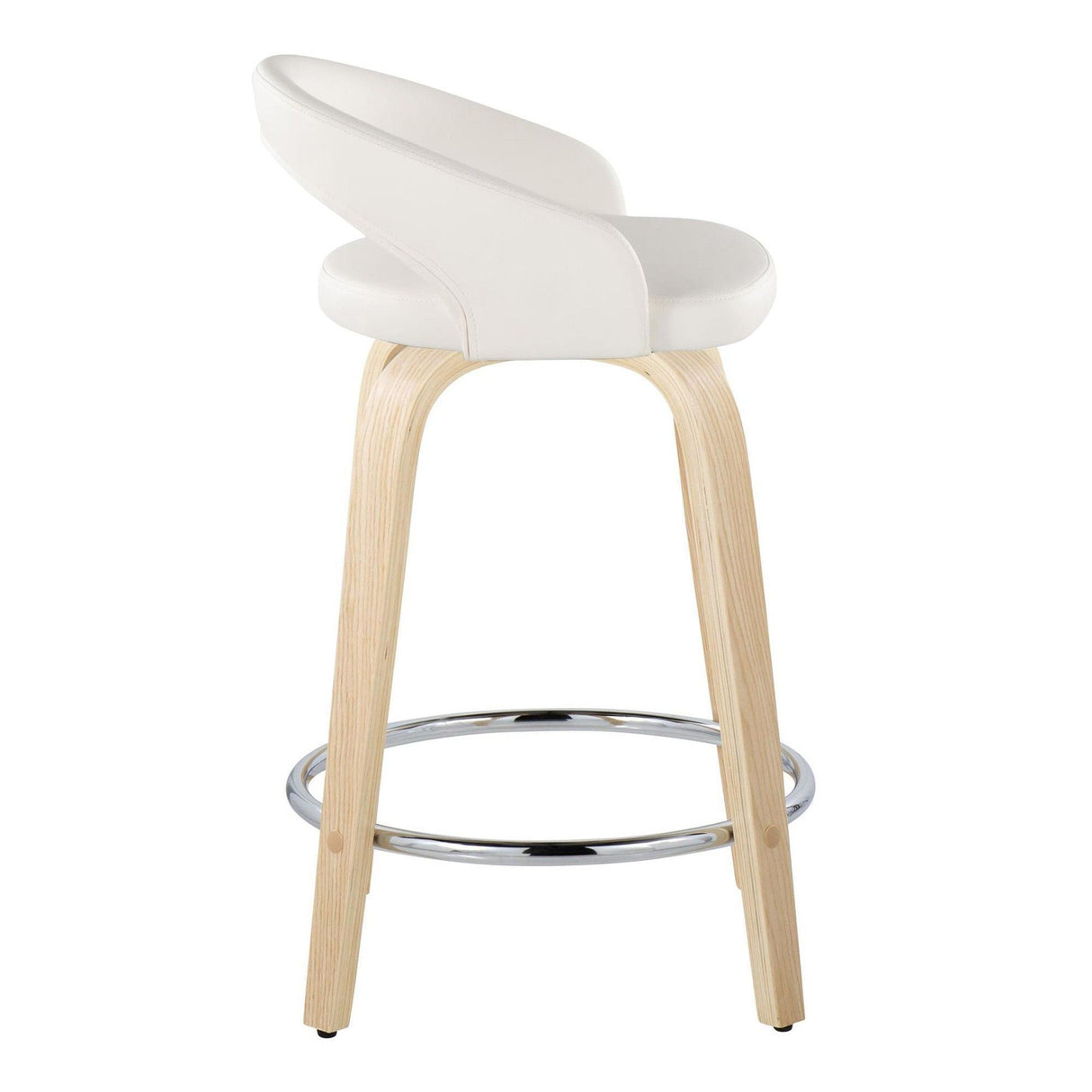 Grotto - 31" Upholstered Fixed-Height Counter Stool (Set of 2) - Natural Wood Base