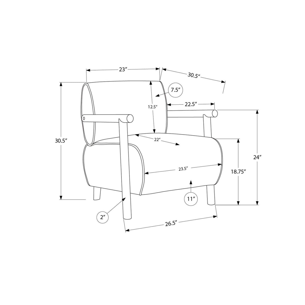 Modern Upholstered Accent Chair For Living Room