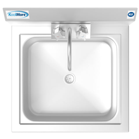 17 in. Stainless Steel Commercial Hand Sink with Gooseneck Faucet, Bowl Size 14" x 10" x 5" - SH17-4GNF.