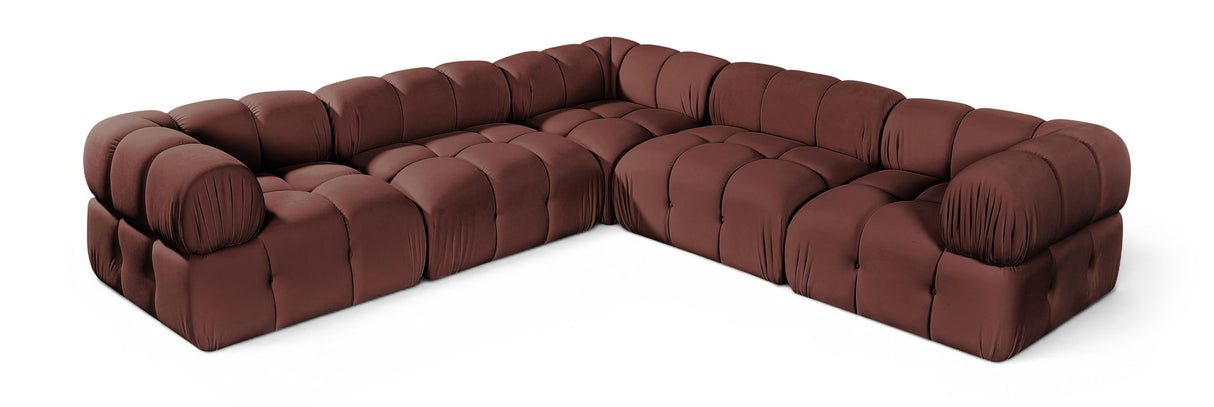 Orin - Velvet 5 Piece Modular Corner Sectional