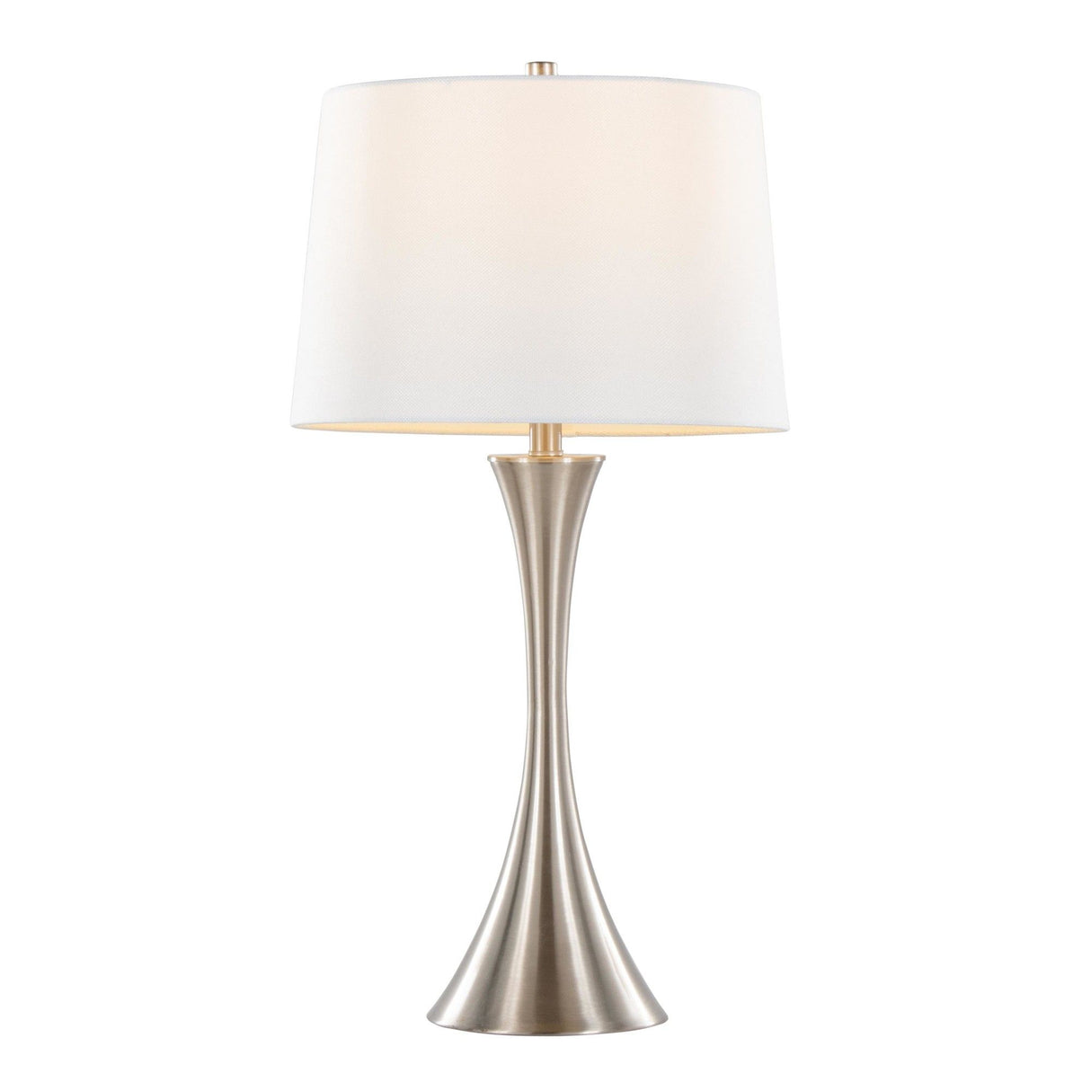 Lenuxe - 24" Metal Table Lamp - Brushed Nickel (Set of 2)