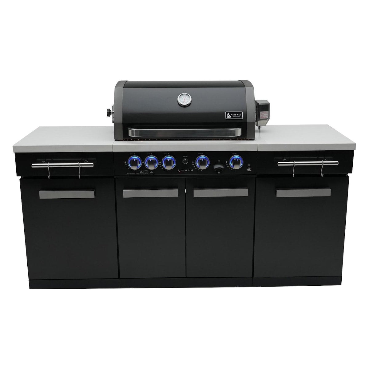 Mont Alpi Compact Series 6 Ft Propane Outdoor Kitchen Island in Black Stainless Steel - MA-957