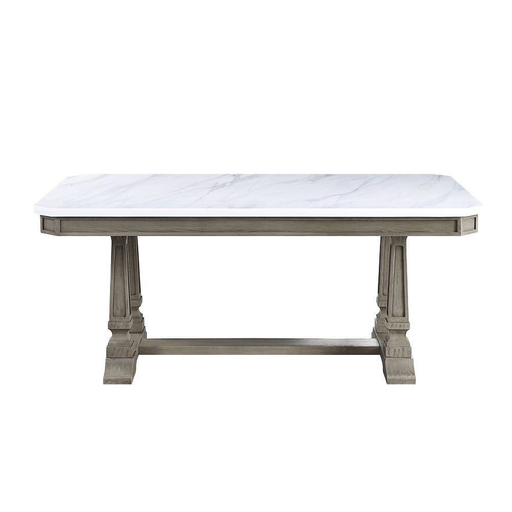 Zumala - Dining Table - Marble Top & Weathered Oak