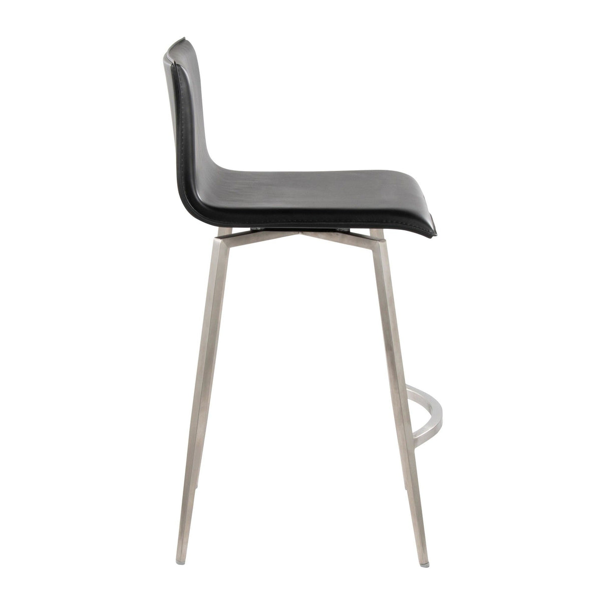 Mason - 26" Upholstered Fixed-Height Counter Stool With Swivel (Set of 2) - Stainless Steel