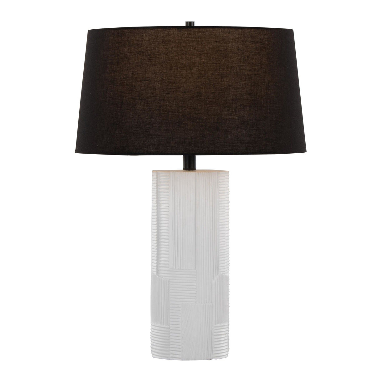 Petra - 26" Polyresin Table Lamp (Set of 2) - Cream Polyresin And Black Metal With Black Linen Shade