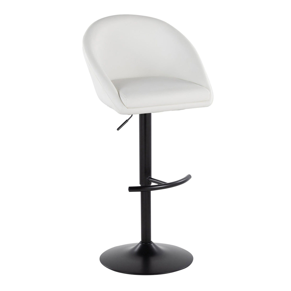 Matisse - Highback Adjustable Barstool With Rounded T Footrest (Set of 2) - Black Metal