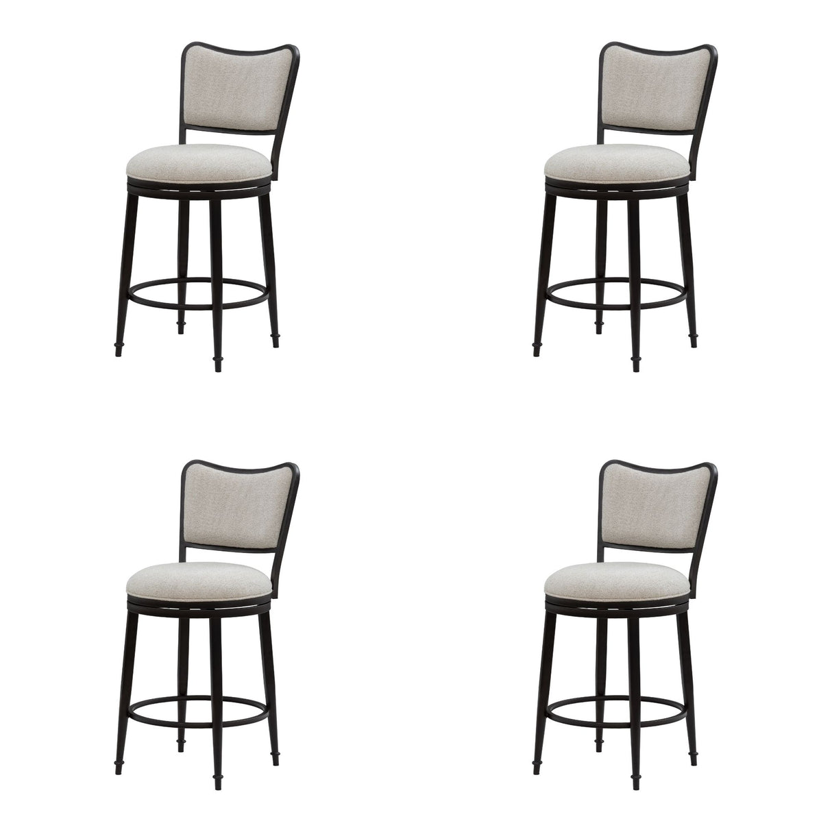 Baxter - Steel Frame Fabric Upholstered Swivel Counter Height Barstool