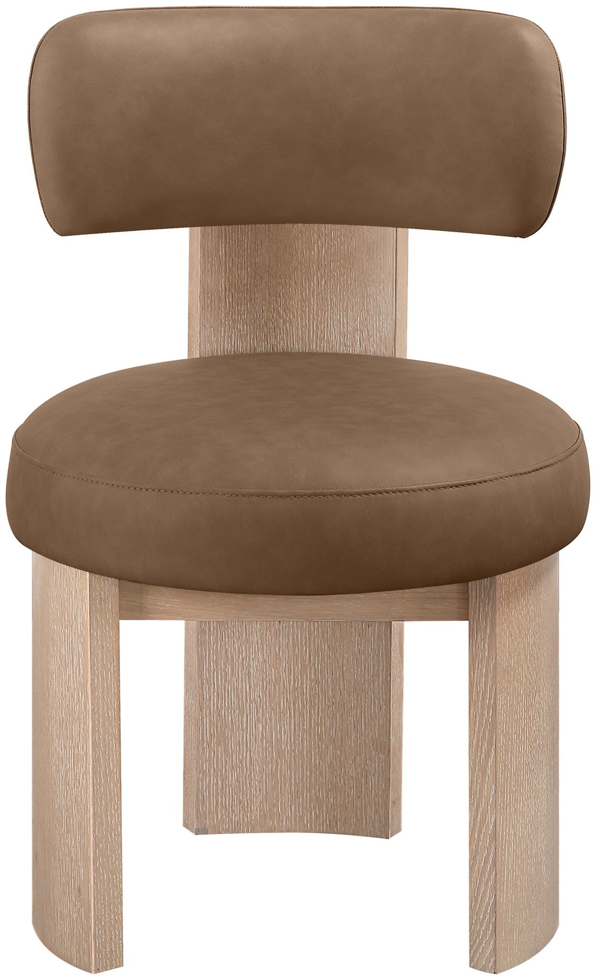 Atelier - Vegan Leather Upholstered Dining Chair (Set of 2) - Painted Natural Frame