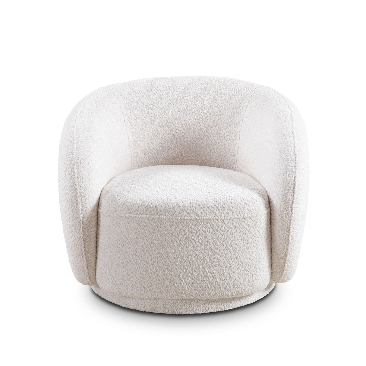 Swivel Accent Upholstered Barrel Chair - White