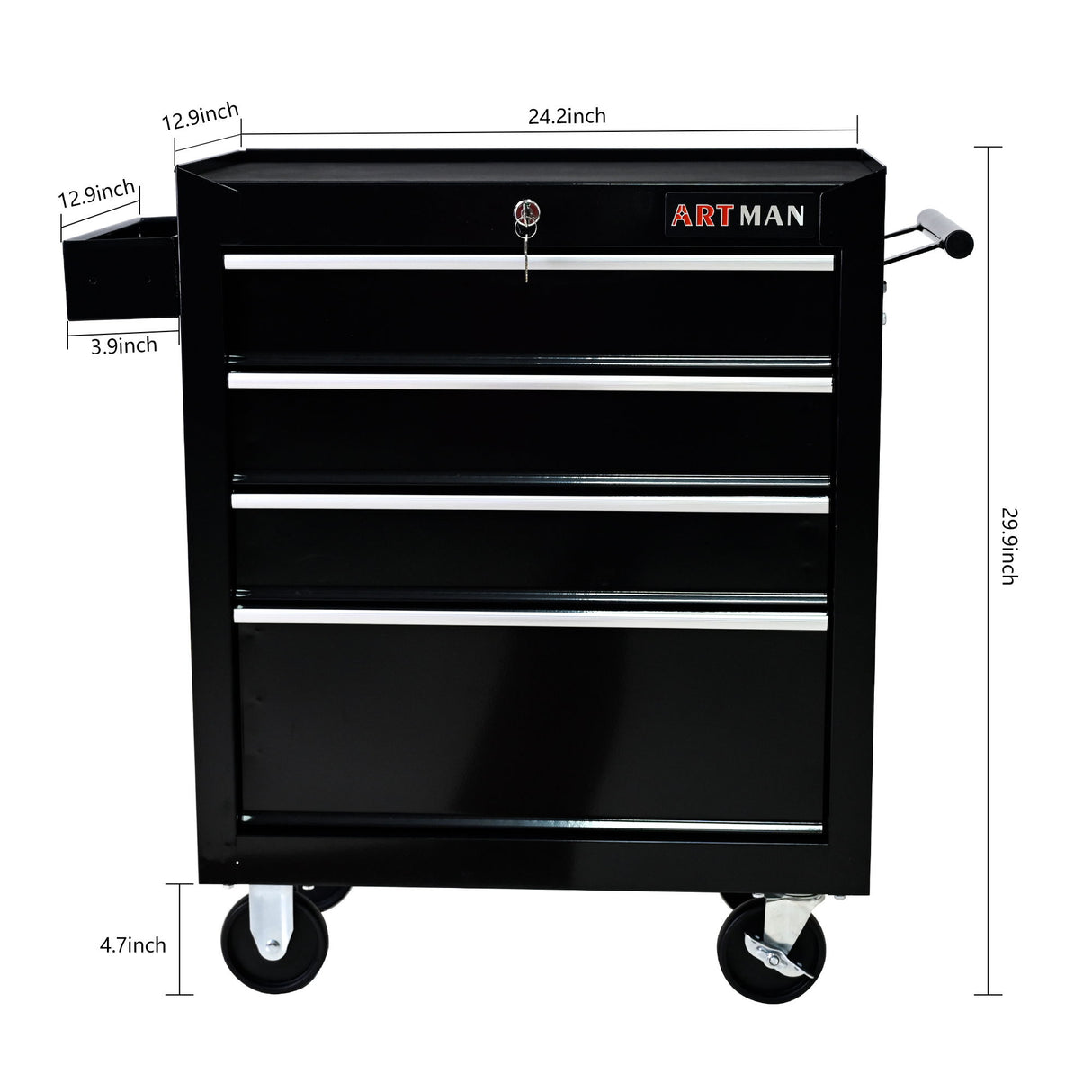 Multifunctional Tool Cart With Wheels And Drawers