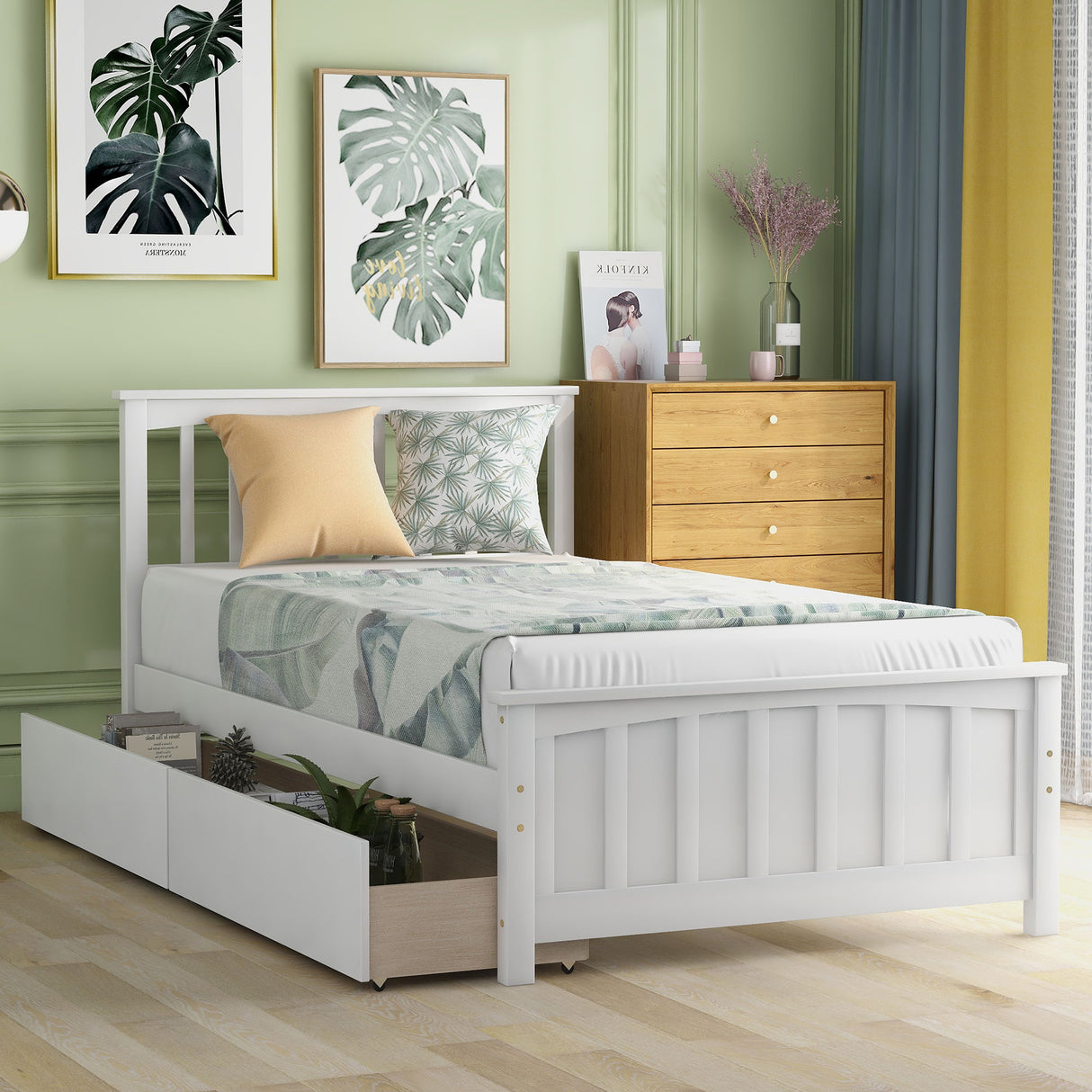 Platform Bed With Two Drawers