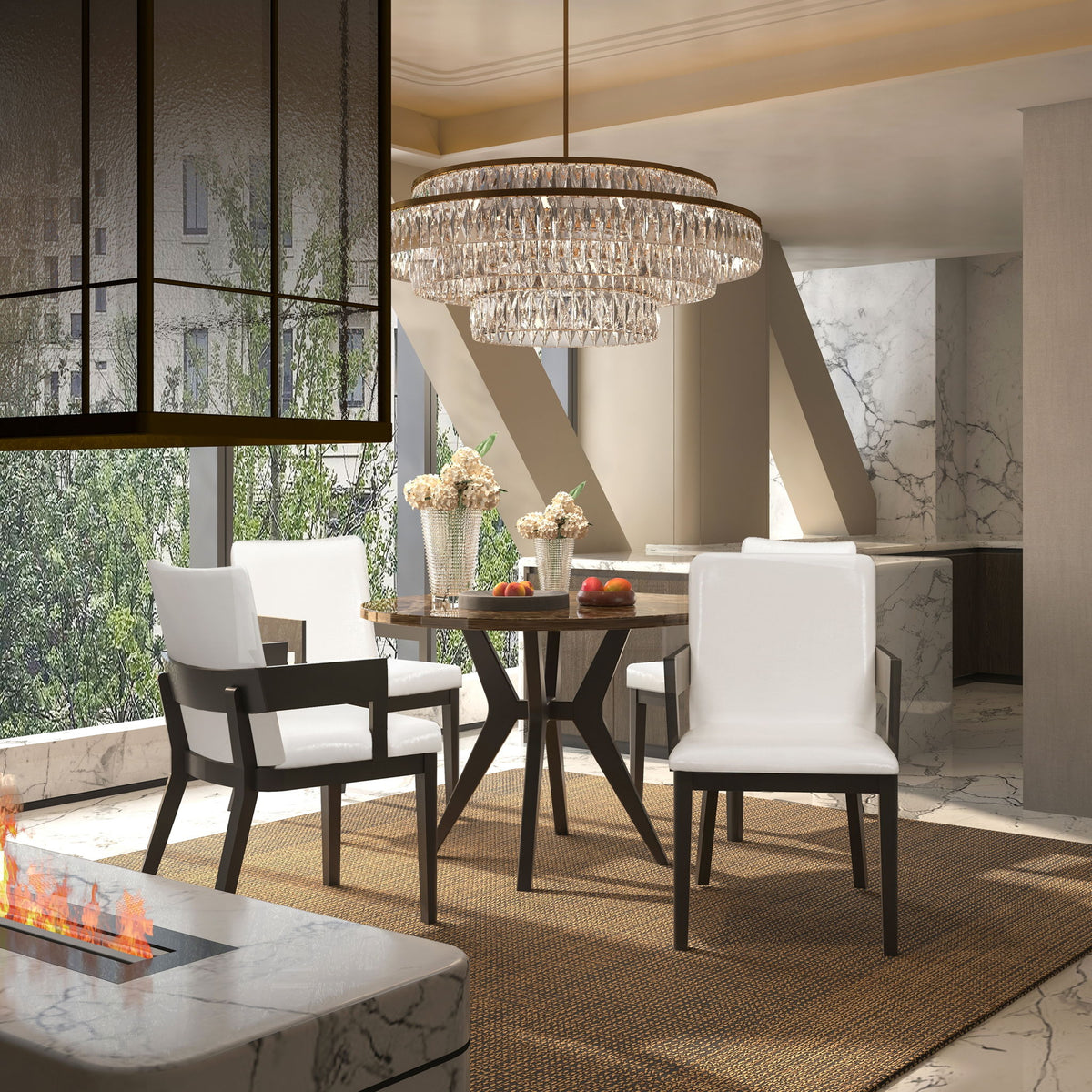 Modern Glossy Dining Chairs (Set of 2), Elegant Upholstery And Ergonomic Design - Black White