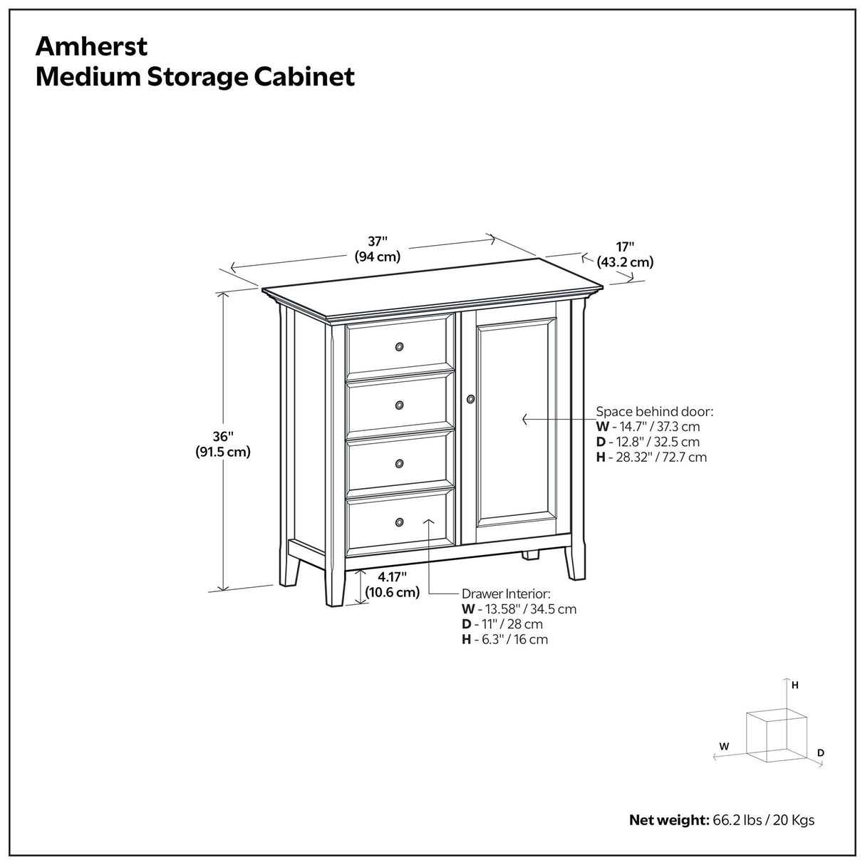 Amherst - Handcrafted Medium Storage Cabinet