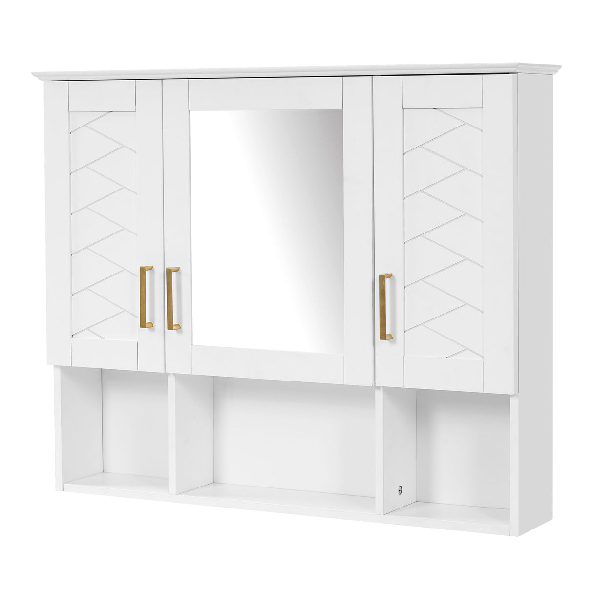 Modern Wall Mounted Medicine Cabinet With Adjustable Shelves, Soft Close Doors, High Define Mirror