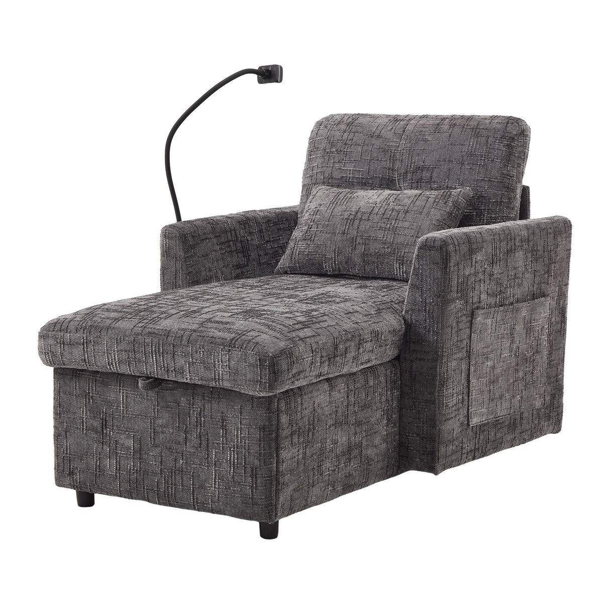 Multifunctional Chenille Recliner Sofa With Storage And Phone Bracket
