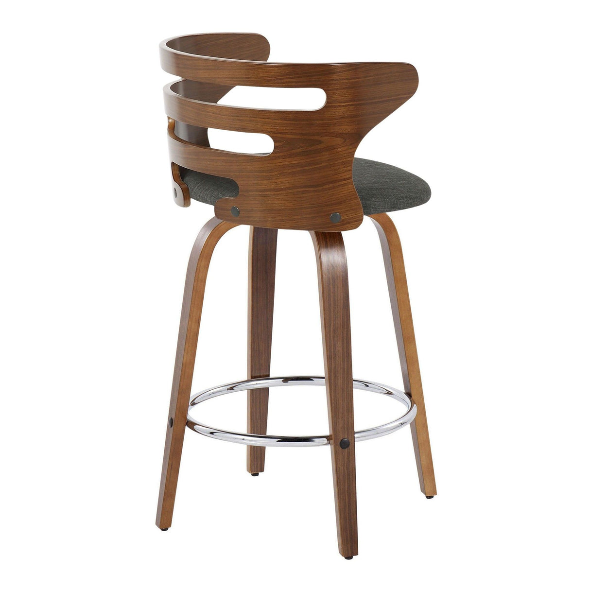 Cosi - Fixed-Height Swivel Barstool (Set of 2) - Walnut Frame