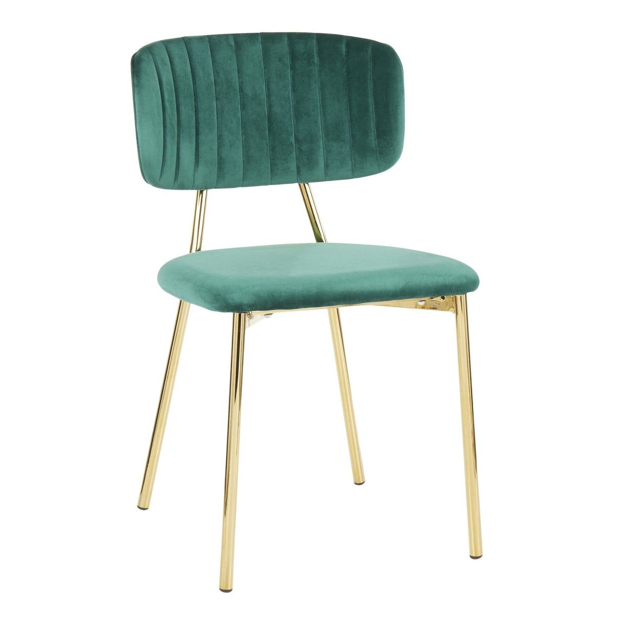 Bouton - Contemporary/Glam Chair (Set of 2) - Gold Metal Legs
