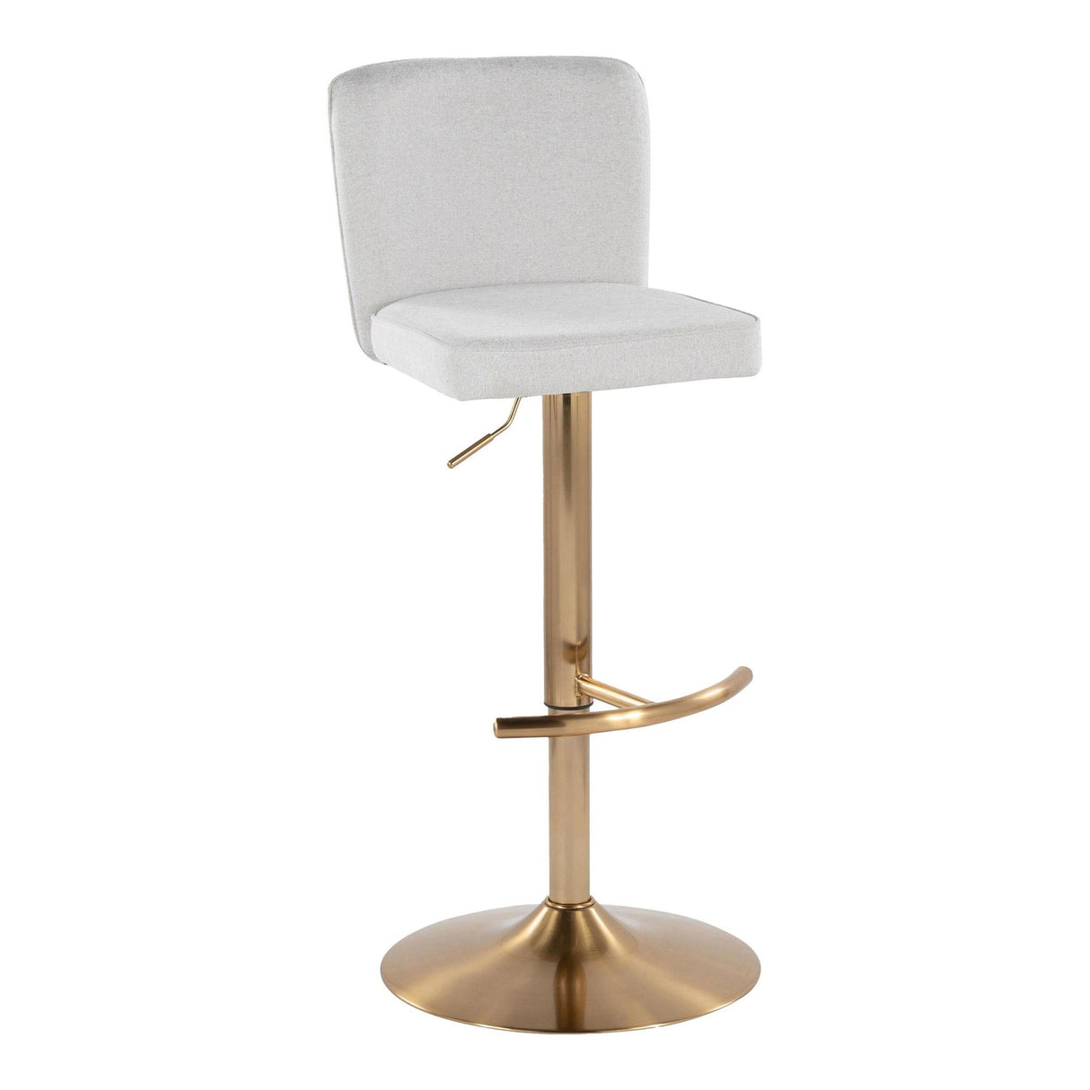 Henry - Adjustable Barstool With Swivel - Gold Metal (Set of 2)
