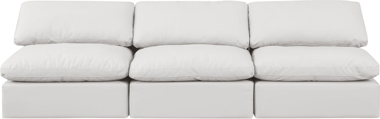 Indulge - Faux Leather 3 Seat Modular Armless Sofa