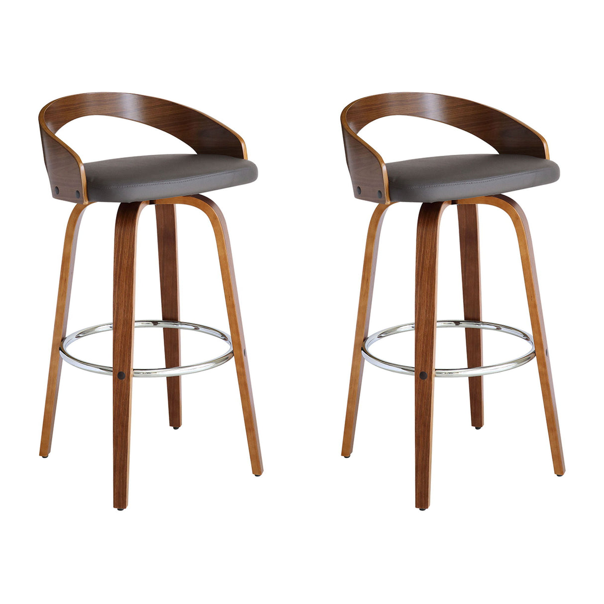Sonia - 30" Bar Height Swivel Bar Stool - Walnut Wood