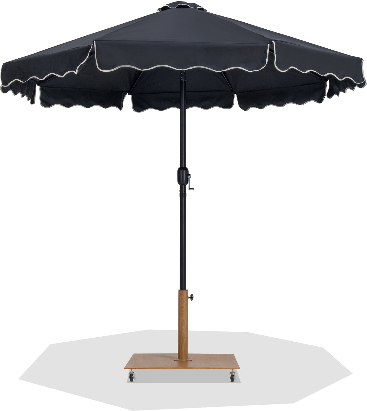 Amalfi - Aluminum Patio Umbrella - Light Brown Base / Black Pole