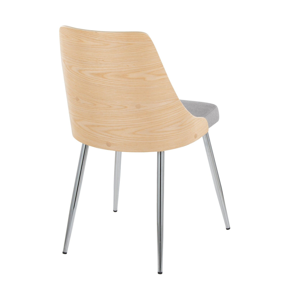 Anabelle - Dining / Accent Chair (Set of 2) - Chrome Metal, Natural Wood