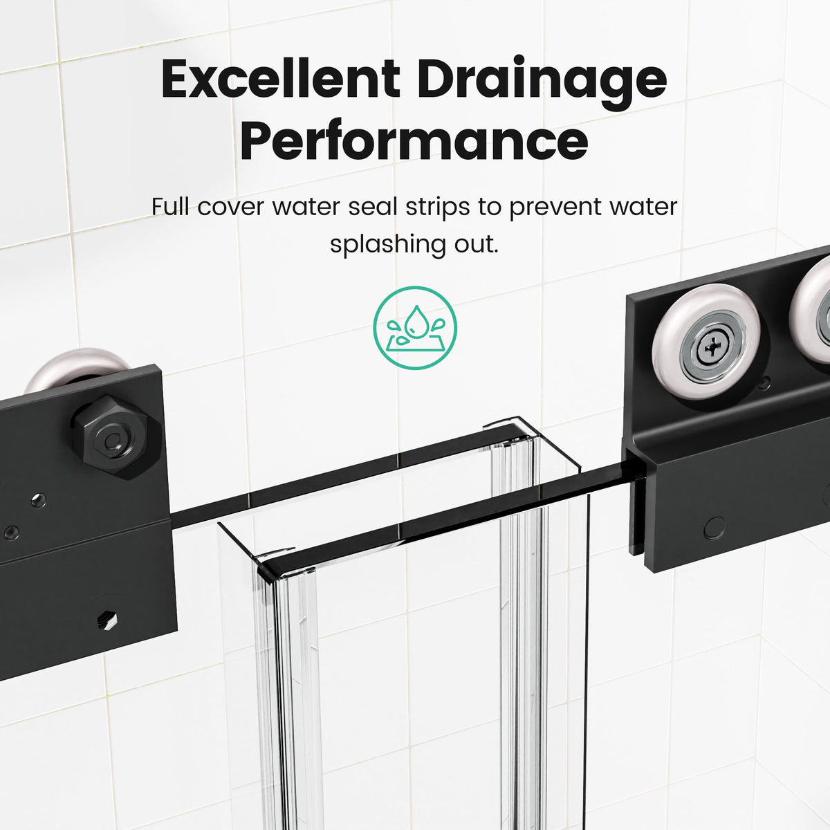 Semi Frameless Double Sliding Shower Door With Tempered Glass