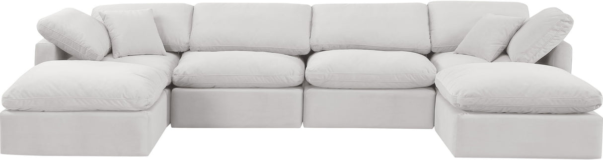 Indulge - Velvet 6 Piece Modular Double Chaise Sectional
