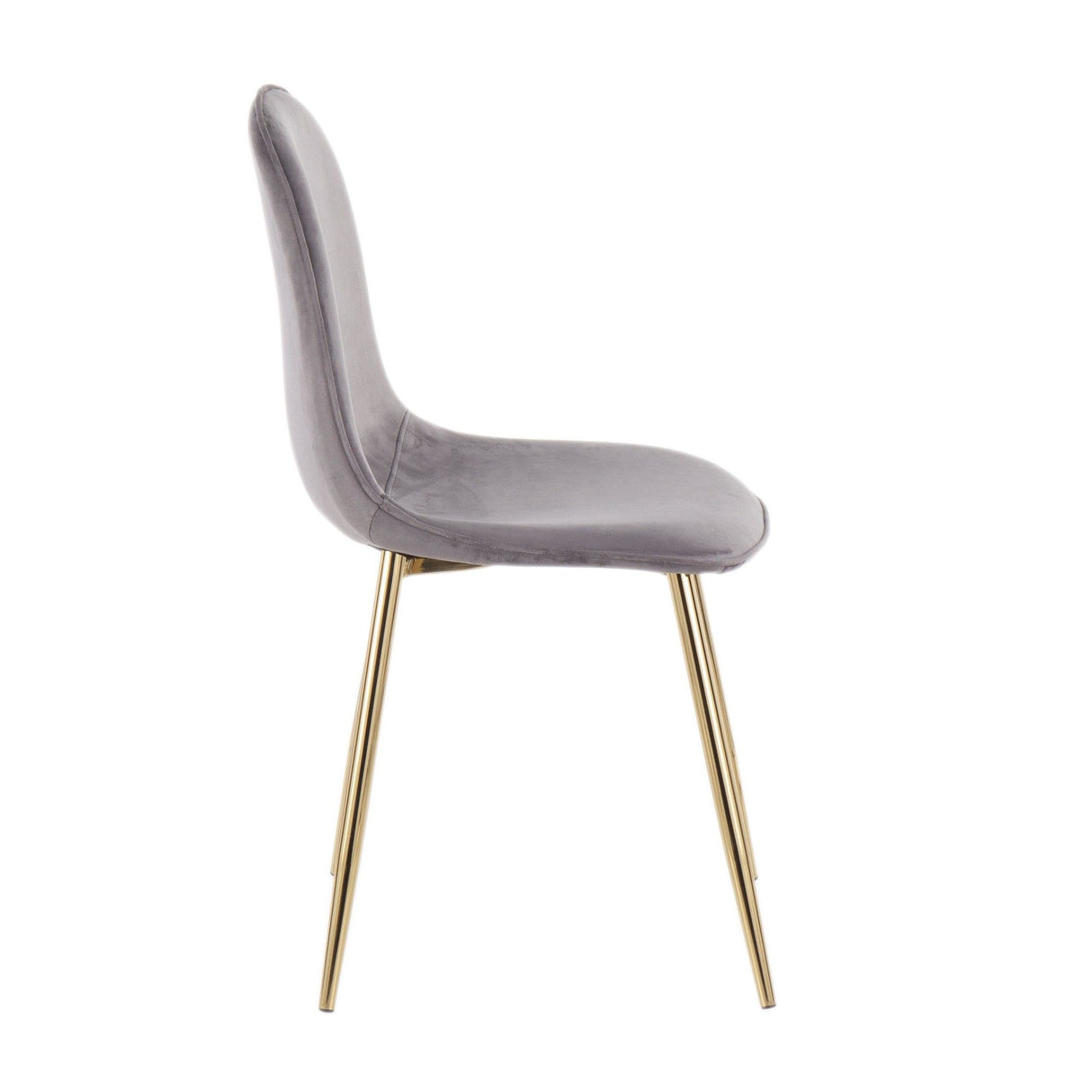 Pebble - Contemporary Chair (Set of 2) - Gold Steel, Velvet