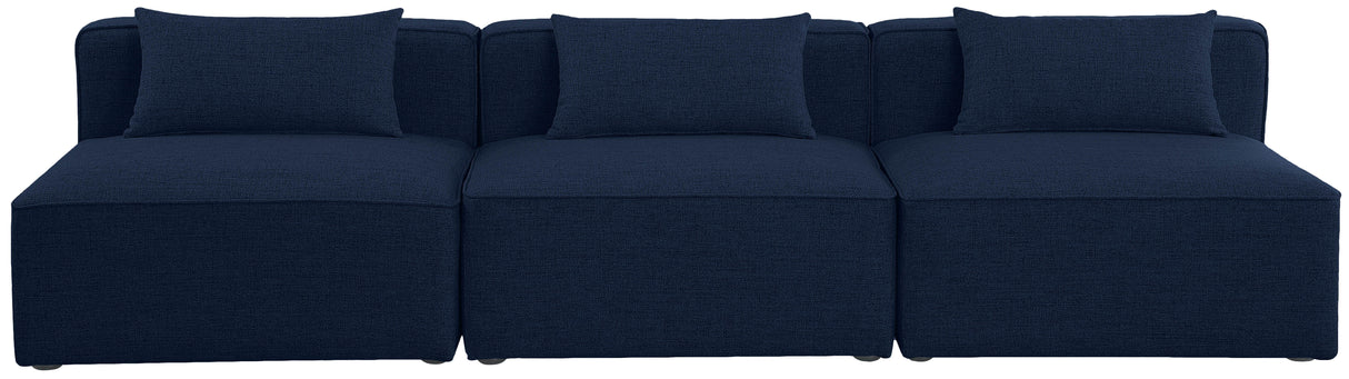 Cube - Linen Modular 3 Seat Armless Sofa