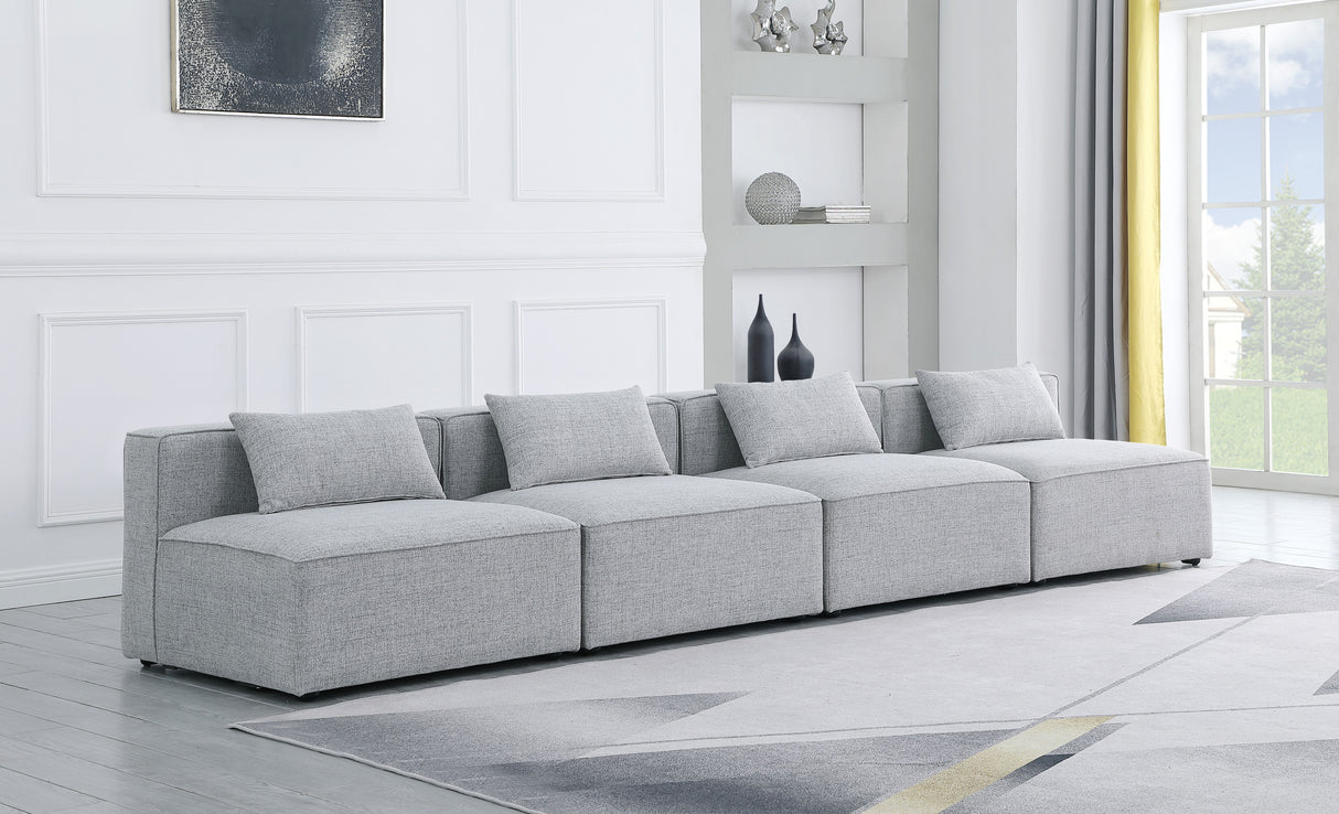 Cube - Linen Modular 4 Seat Armless Sofa
