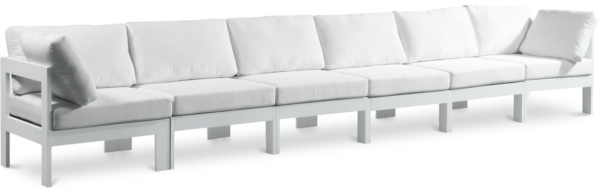 Nizuc - Outdoor Patio 6 Seat Modular Sofa With White Frame