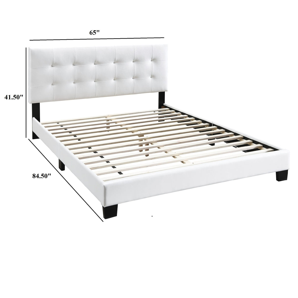 Contemporary Style Bed, Rectangle Headboard