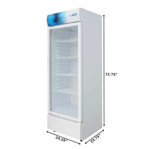24 in. One-Door Commercial Merchandiser Refrigerator in White,12 cu. ft. (KM-MDR-1GD-12CWH)