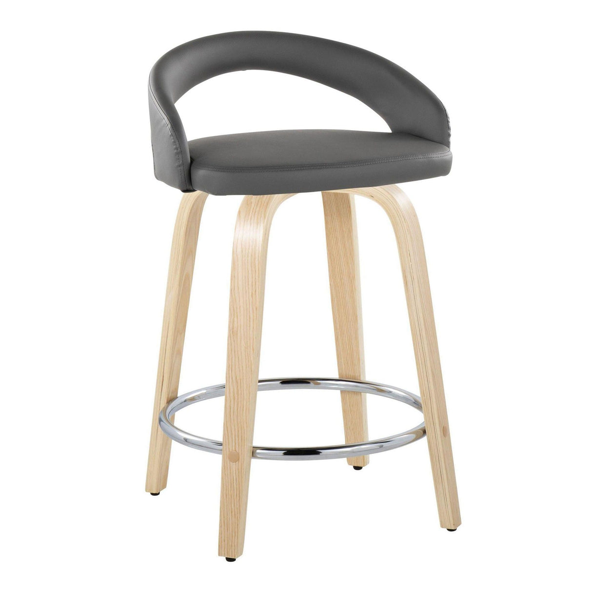 Grotto - Upholstered Fixed-Height Counter Stool With Natural Wood Base (Set of 2)