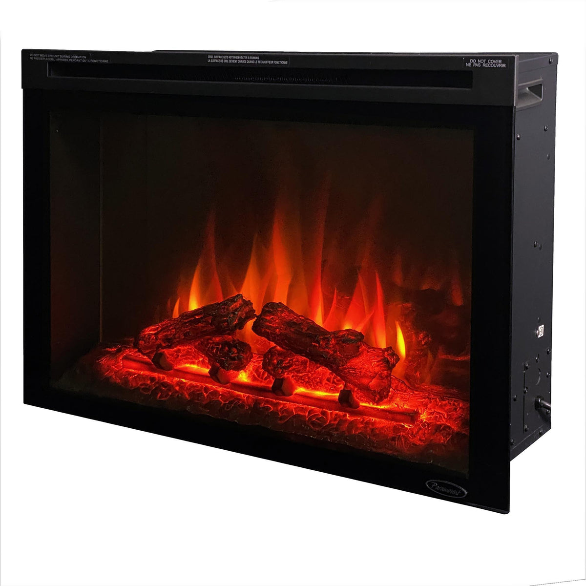 Electric Fireplace 30" With Adjustable Lighting And Remote Control - Black