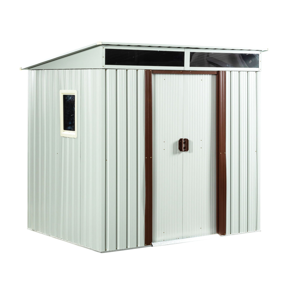 Outdoor Metal Storage Shed With Window - White