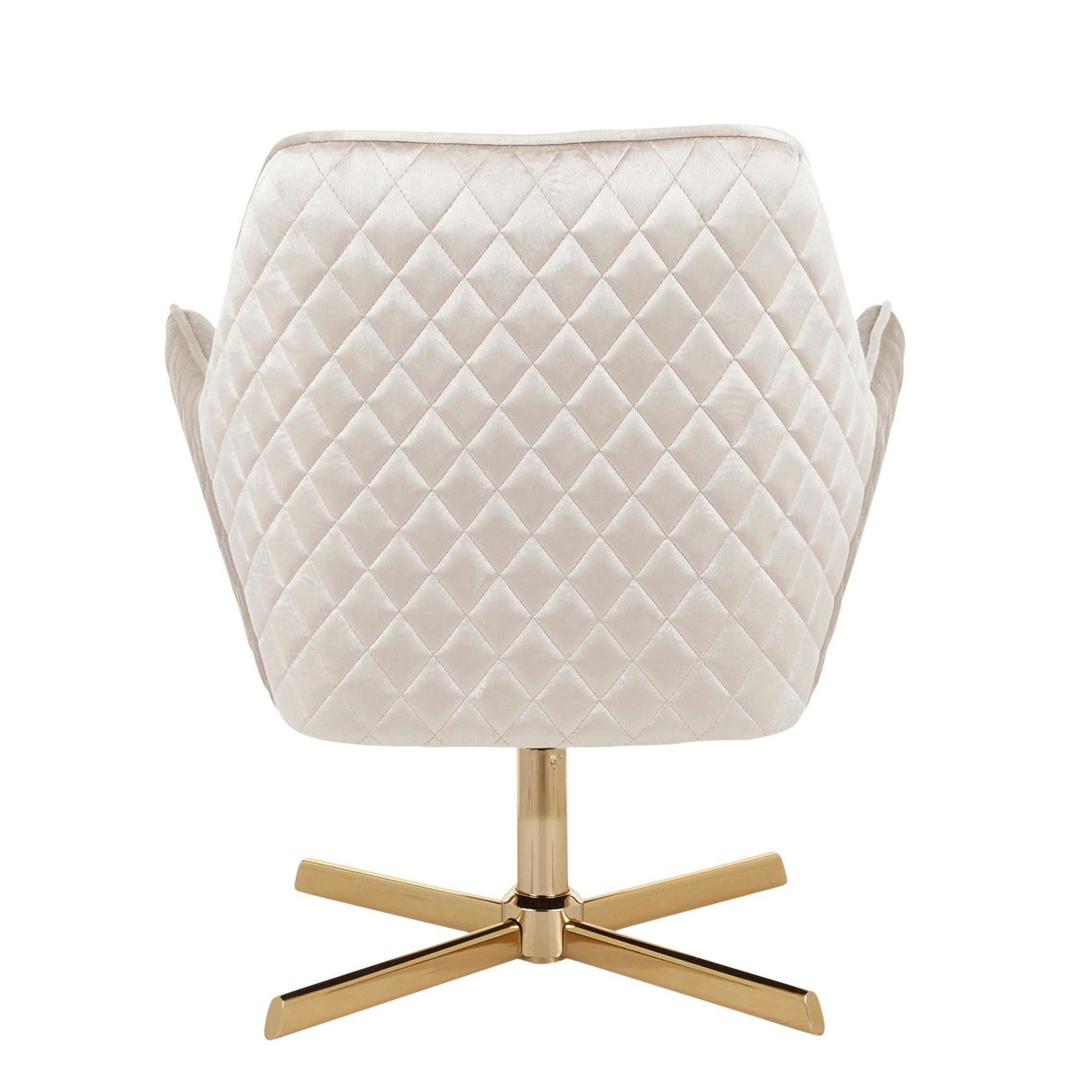 Diana - Contemporary Lounge Chair - Gold Metal And Cream Velvet