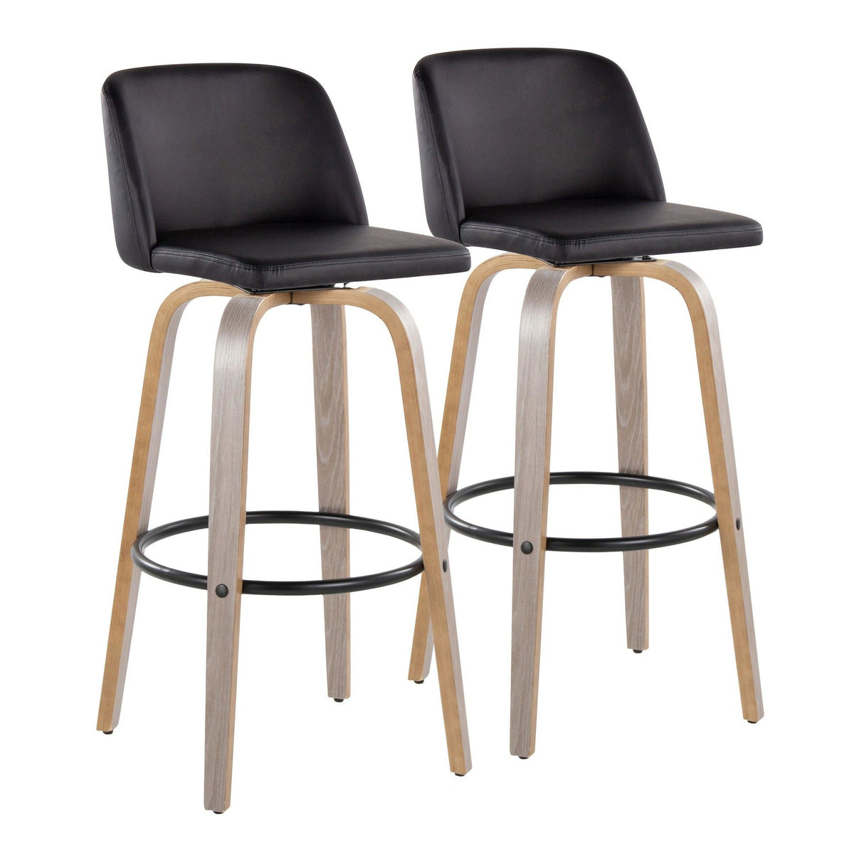 Toriano - 30" Fixed-Height Fabric Barstool (Set of 2)