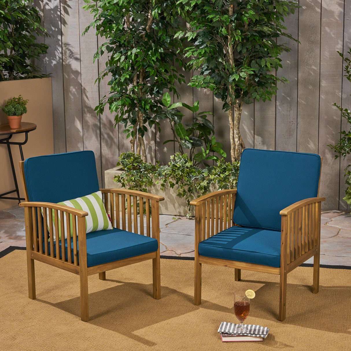 Casa - Acacia Club Chair Coastal Classic Outdoor Seating, Waterproof Fabric
